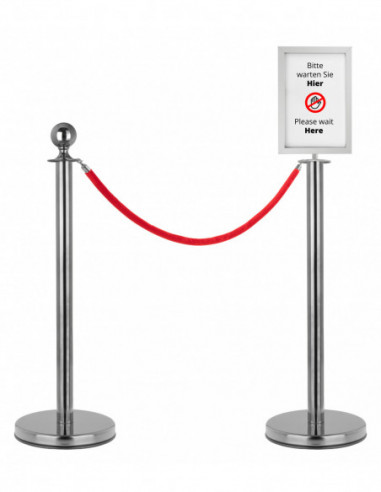 Stagecaptain PLS-150 Deluxe 2.1-150G Barrier Stand Crowd Guidance System 1.5m Silve Set With Signage