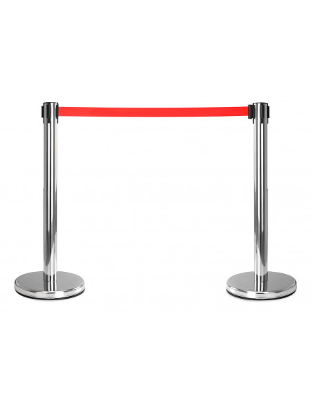 Stagecaptain PLS-200S Crowd Control Stanchion Silver Pair Set With Sign Attachment ,  Controle de multidão