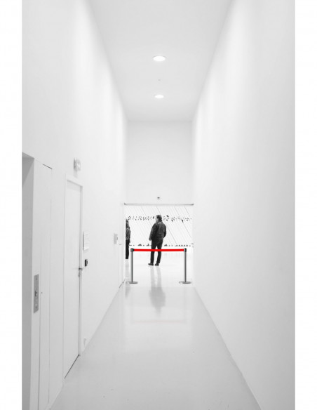 Stagecaptain PLS-200S Crowd Control Stanchion Silver Pair Set With Sign Attachment ,  Controle de multidão