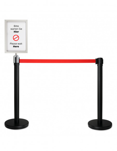 Stagecaptain PLS-200B Absperrband schwarz SA SET Absperrband 200cm schwarz mit Schilderaufsatz , Stagecaptain Pls-200B
