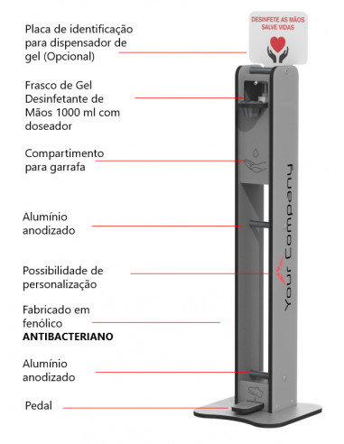 COMP120 Dispensador Gel c/ Pedal
