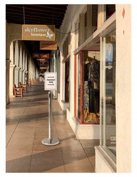 Stagecaptain SAHA-4 Silver Sign Holder for PLS-200 Barrier Stand