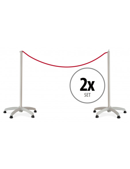 Stagecaptain PLSG-Basic Absperrband Paar GR 2x SET 4 Ständer mit Ausziehband 2 m , max. Dehnung 3 m