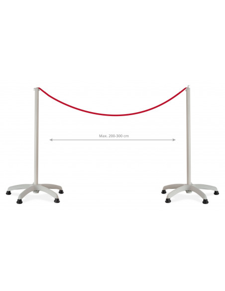 Stagecaptain PLSG-Basic Absperrband Paar GR 2x SET 4 Ständer mit Ausziehband 2 m , max. Dehnung 3 m