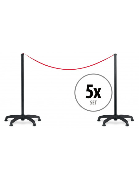 Stagecaptain PLSB-Basic Absperrband Paar BK 5x SET 10 Ständer mit Ausziehband 2 m , max. Dehnung 3 m