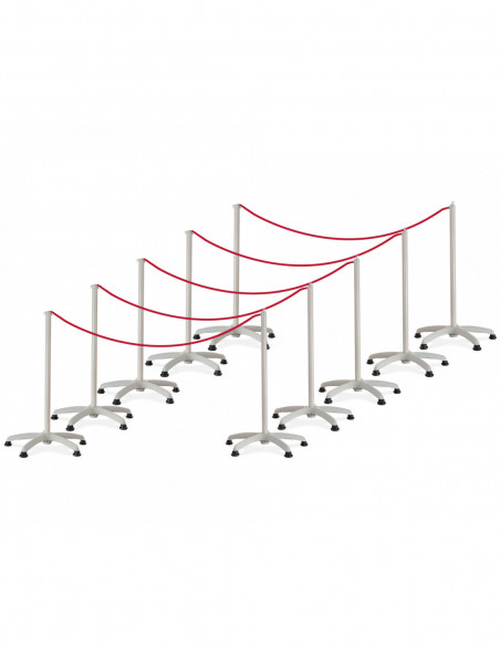 Stagecaptain PLSG-BASIC Barrier Stand Crowd Control System - 5 pairs, gray