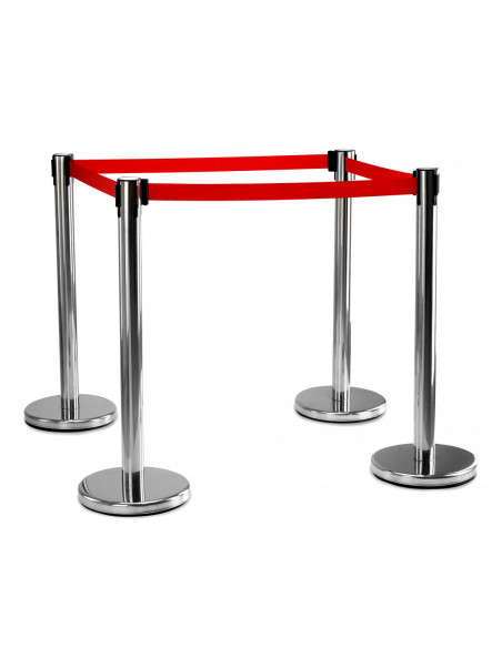 Stagecaptain PLS-200B Barricade Crowd Direction System  Silver 4-Piece SET