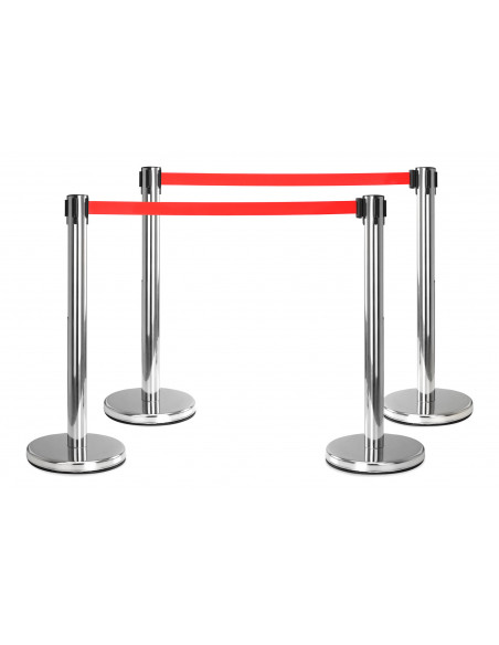 Stagecaptain PLS-200B Barricade Crowd Direction System  Silver 4-Piece SET