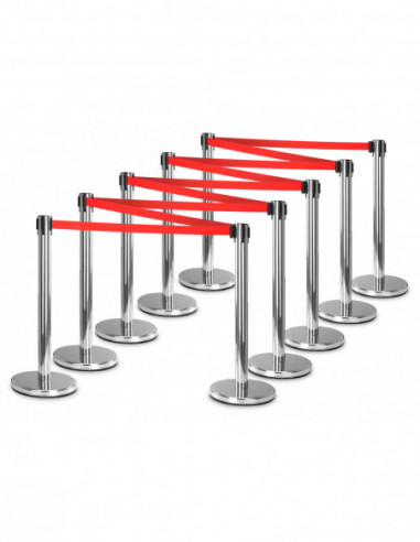 Stagecaptain PLS-200S Barricade Crowd Direction System  Silver 10-Piece SET