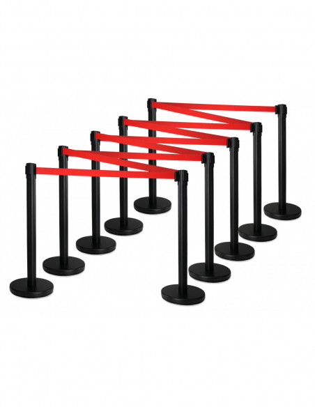 Stagecaptain PLS-200B Barricade Crowd Direction System  Black 10-Piece SET