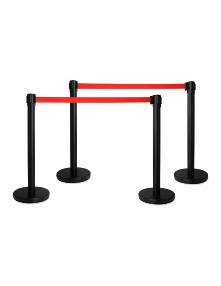 Stagecaptain PLS-200B Barricade Crowd Direction System  Black 4-Piece SET