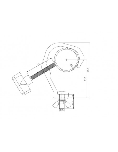 FK-300B Garra/Grampo Aluminio 50mm Preto