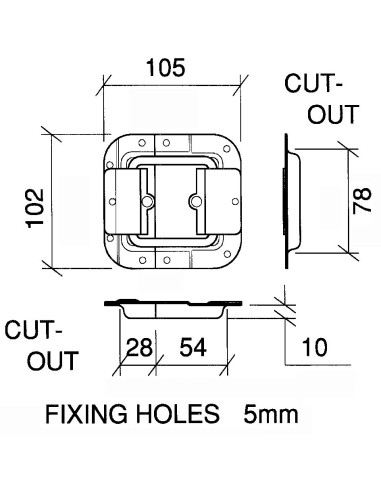 270736 Fecho Dobradiça Media de Encosto