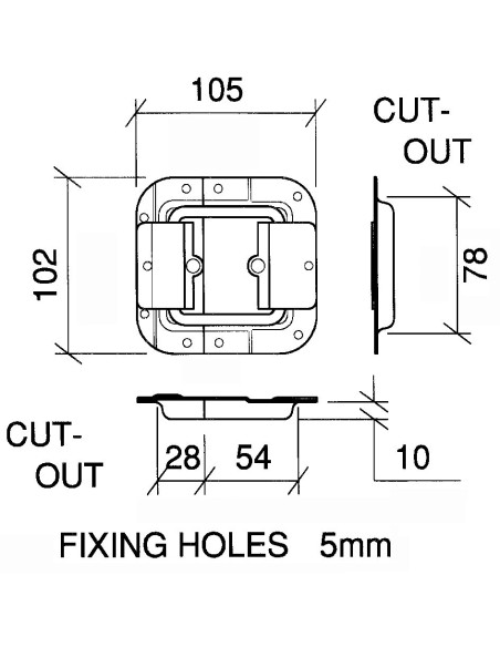 270736 Fecho Dobradiça Media de Encosto