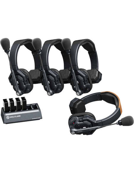 Hollyland Solidcom SE 4S — Kit Wireless — Conjunto Headsets sem fios, de ouvido único, com comunicação Full-Duplex (2.4 GHz)