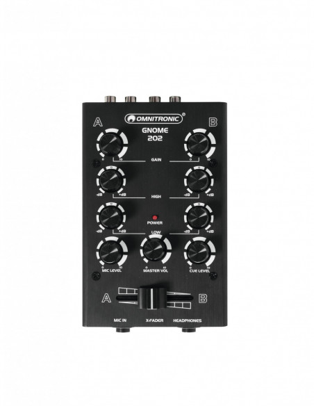 OMNITRONIC GNOME-202 Mini Mixer black - Mesa de mistura dj de dois canais