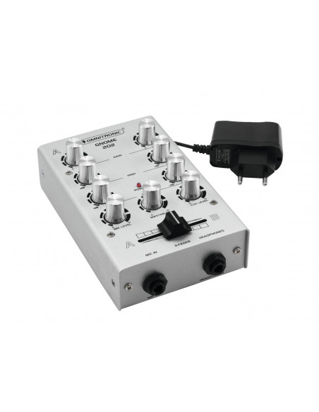 OMNITRONIC GNOME-202 Mini Mixer silver - Mesa de mistura dj de 2 canais