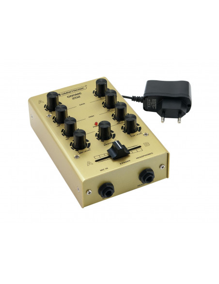 OMNITRONIC GNOME-202 Mini-Mixer gold Mesa de mistura DJ de dois canais