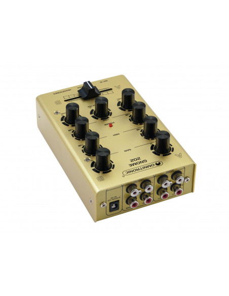OMNITRONIC GNOME-202 Mini-Mixer gold Mesa de mistura DJ de dois canais