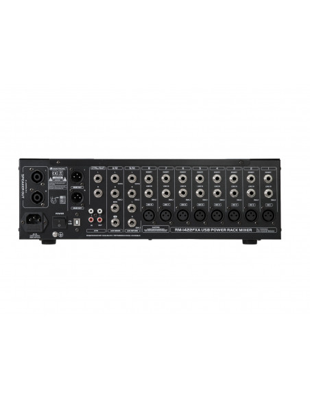OMNITRONIC RM-1422FXA USB Rack Power Mixer