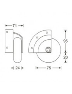 RODA DE CANTO 75 MM P/ 55KG 2