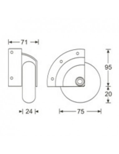 RODA DE CANTO 75 MM P/ 55KG