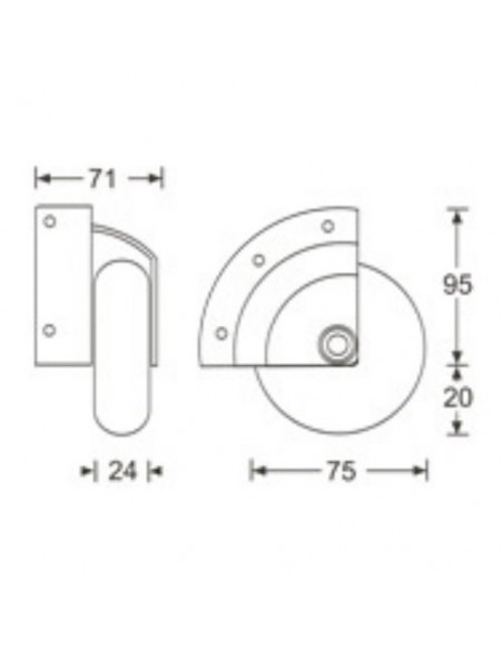 RODA DE CANTO 75 MM P/ 55KG