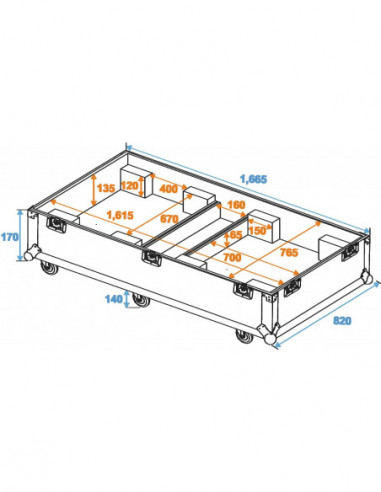ROADINGER Flightcase 2x CLA-115