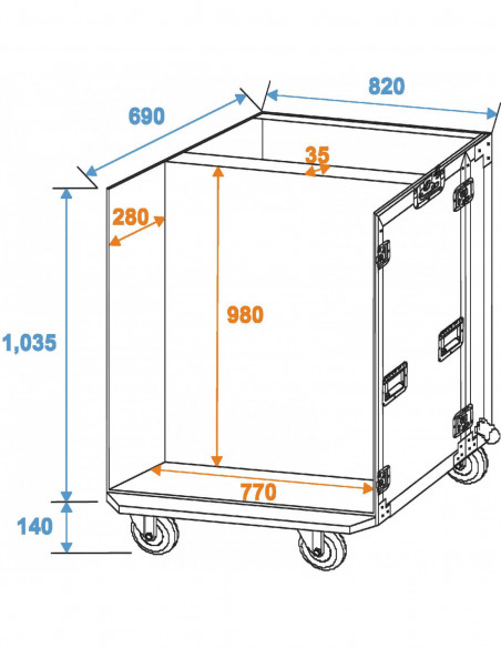 ROADINGER Flightcase 8x CLA-228