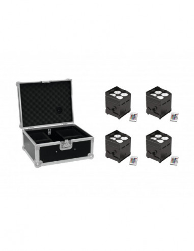 EUROLITE Set 4x AKKU UP-4 QCL Spot QuickDMX + Case