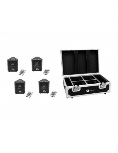 EUROLITE Set 4x AKKU TL-3 TCL QuickDMX + Case with charging function