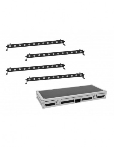 EUROLITE Set 4x LED BAR-12 QCL RGBW Bar + Case