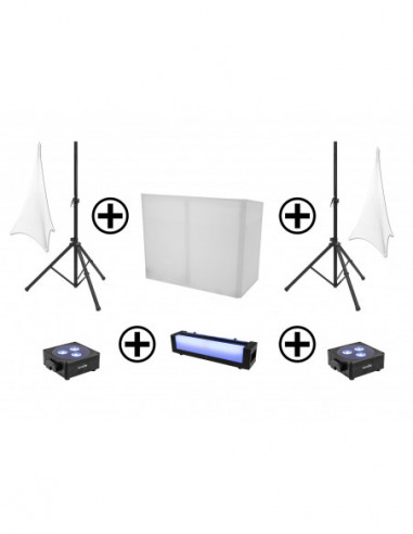 EUROLITE Set AKKU 2x Flat light 3 bk...