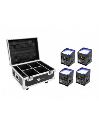 EUROLITE Set 4x AKKU IP UP-4 QCL Spot QuickDMX + Case with charging function