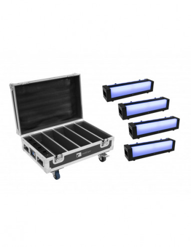 EUROLITE Set 4x AKKU Bar-6 Glow QCL + Case with charging function