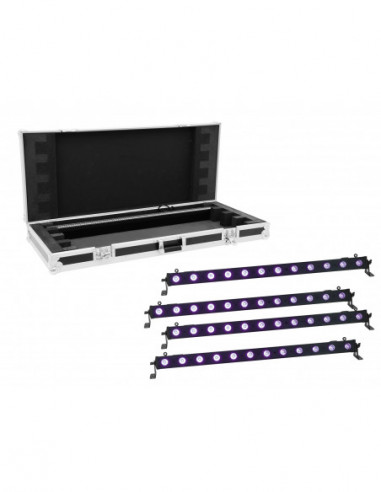 EUROLITE Set 4x LED BAR-12 UV Bar + Case