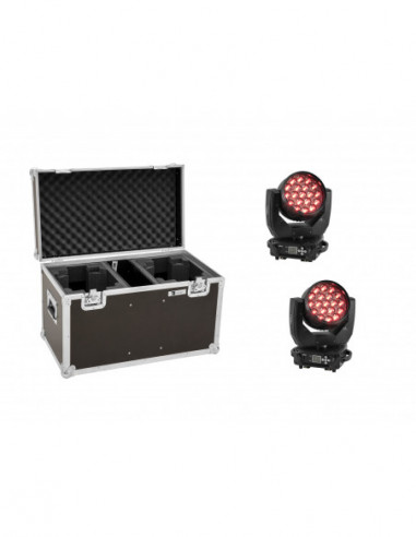 EUROLITE Set 2x LED TMH-X4 Moving-Head Wash Zoom + Case
