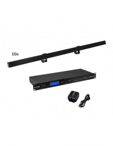 EUROLITE Set 10x LED PR-100/32 Pixel DMX Rail bk + DMX Software