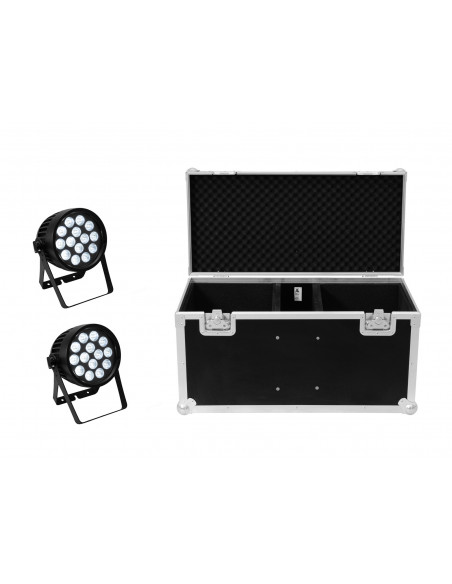 EUROLITE Set 2x AKKU IP PAR 14 HCL QuickDMX + Case