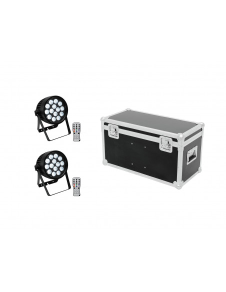 EUROLITE Set 2x AKKU IP PAR 14 HCL QuickDMX + Case