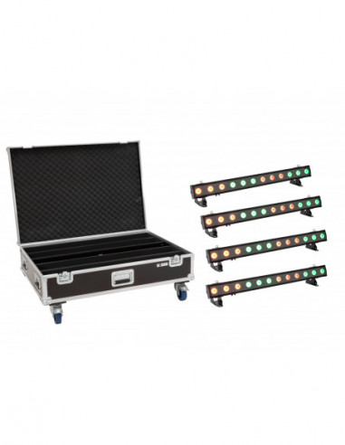 EUROLITE Set 4x LED IP T-PIX 12 HCL Bar + Case with wheels