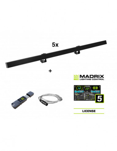 EUROLITE Set 5x LED PR-100/32 Pixel DMX Rail bk + Madrix Software