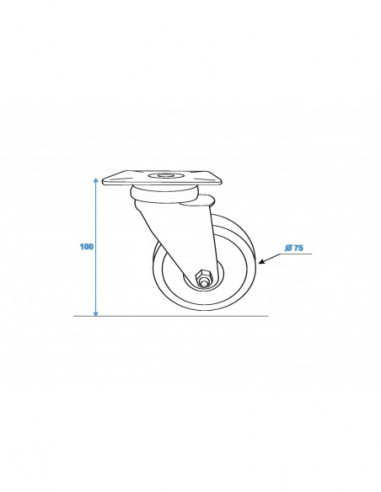 ROADINGER Swivel Castor 75mm grey