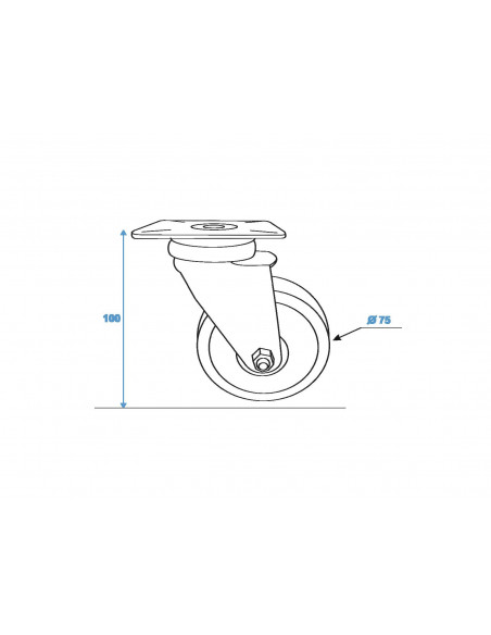 ROADINGER Swivel Castor 75mm grey