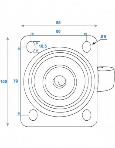 ROADINGER Swivel Castor 100mm blue...