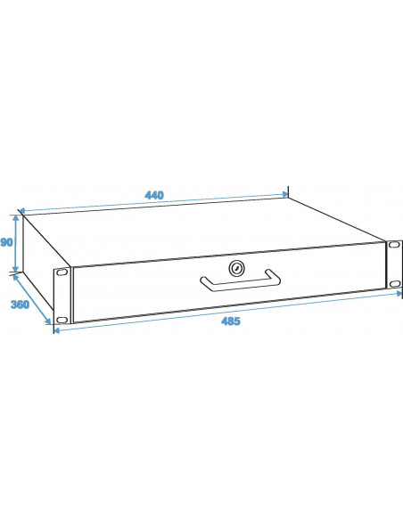 OMNITRONIC Rack Drawer with Lock 2U