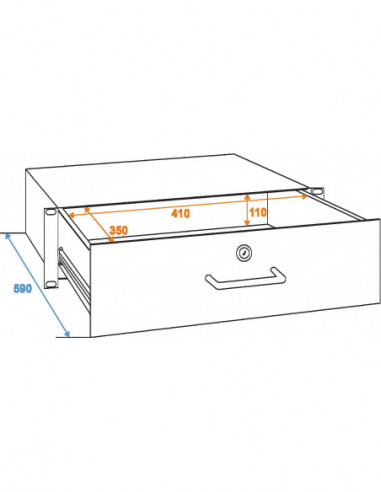 OMNITRONIC Rack Drawer with Lock 3U
