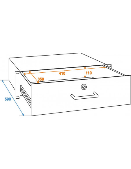 OMNITRONIC Rack Drawer with Lock 3U