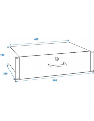 OMNITRONIC Rack Drawer with Lock 3U