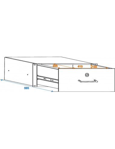 OMNITRONIC Rack Drawer with Lock 4U